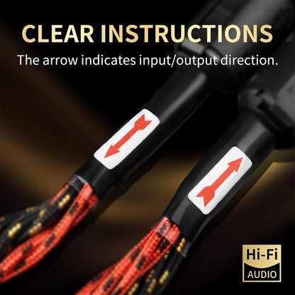 9 AWG Audiophile HiFi Speaker Audio Cable–4N OFC Core,24K Gold-Plated Banana Plugs with Nylon Braid,Compatible with Amplifier,Speakers,AV Receiver & Home Theater(9.84ft/3m) 2-Pack