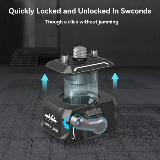SMALLRIG Quick Release Plate Drop-in HawkLock mini Quick Release Camera Mount Adapter with 1/4" Screw, for Camera Clamp, Super Clamp, Ball Head, Tripod, Magic Arm, Stabilizer, Field Monitor - 3513C
