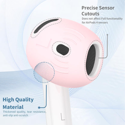 [5 Pairs] for AirPods 4 Ear Tips Covers Sport Anti Slip Anti Scratche Skin Soft Silicone Eartip AirPods 4 Gen Earbuds Accessories Compatible with Apple AirPods 4th Generation (5 Colors Mix)
