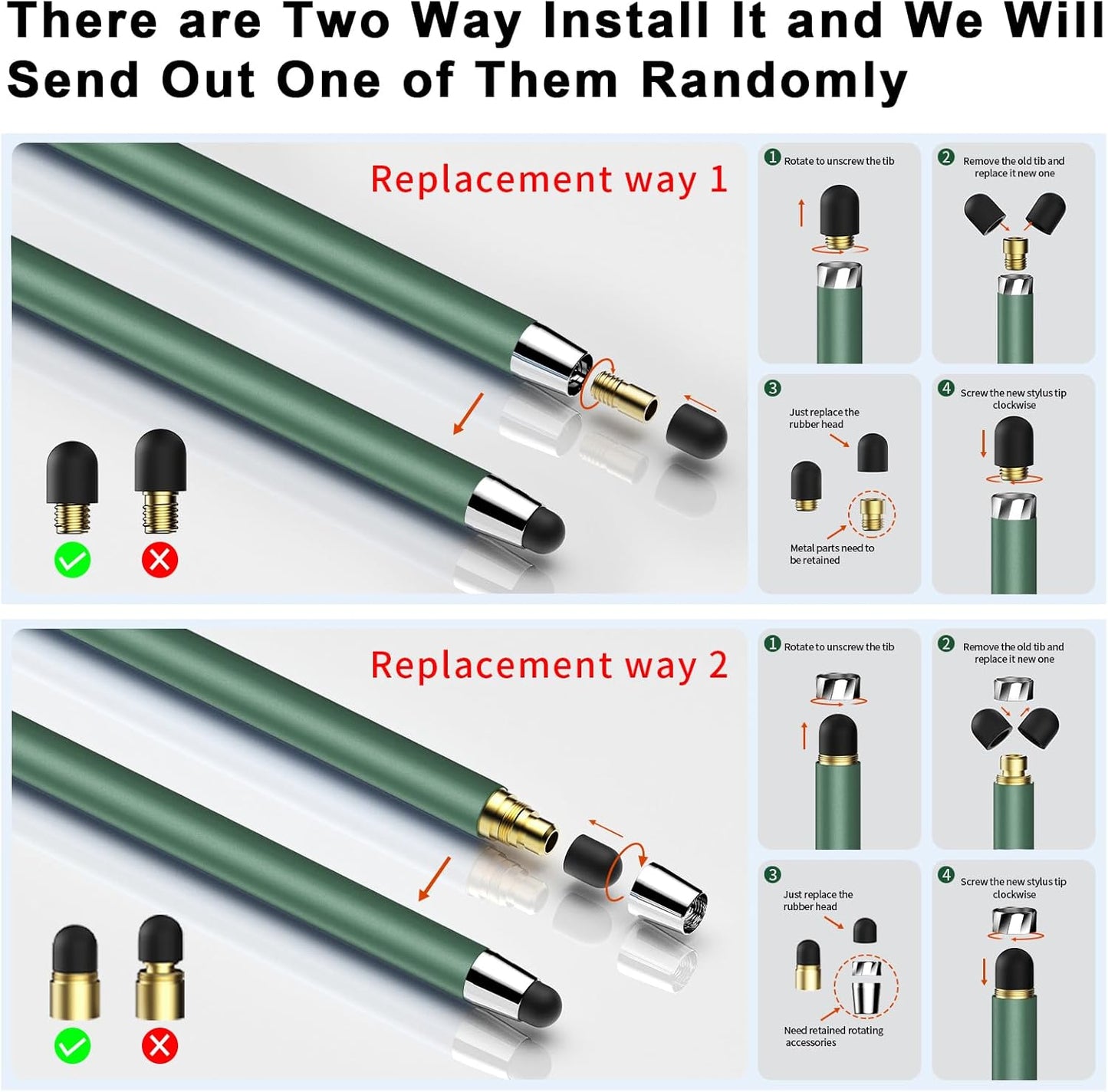 Stylus Pen for Touchscreen,5 PCS Stylus,2-in-1 Stylus Pen for iPad, High Sensitivity Precision Suitable for All Touch Screens of iPhone/ipad/Android Tablet(Black/White/Gray/Gold/Dark Green)