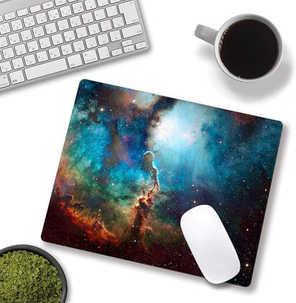 Mouse Pad, Blue Galaxy Mouse Pad, Space Mouse Pad, Gaming Mouse Mat, Square Waterproof Mouse Pad Non-Slip Rubber Base MousePads for Office Home Laptop Travel, 9.5"x7.9"x0.12" Inch