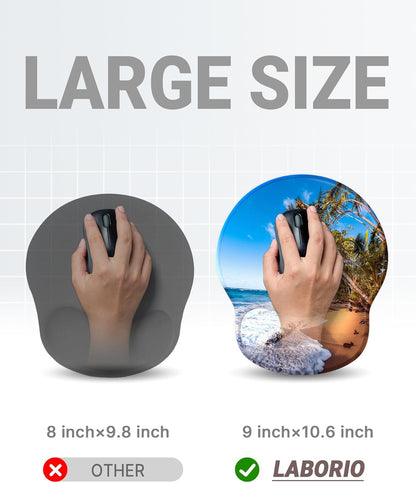 Ergonomic Mouse Pad Wrist Support, Comfortable Mouse Pad Wrist Rest, Relieve Wrist Pain Gel Mouse pad, Non-Slip Rubber Base Mousepad for Laptop, Computer(Beach)