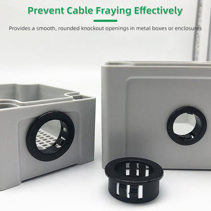 1-3/8"(35mm) Black Snap-in Knockout Insulating Bushing Grommets, Plastic Cable Hole Grommet for Wiring, Round Nylon Snap in Locking Electrical Wire Cord Hose, Tubing Bushings Grommets, 20pcs