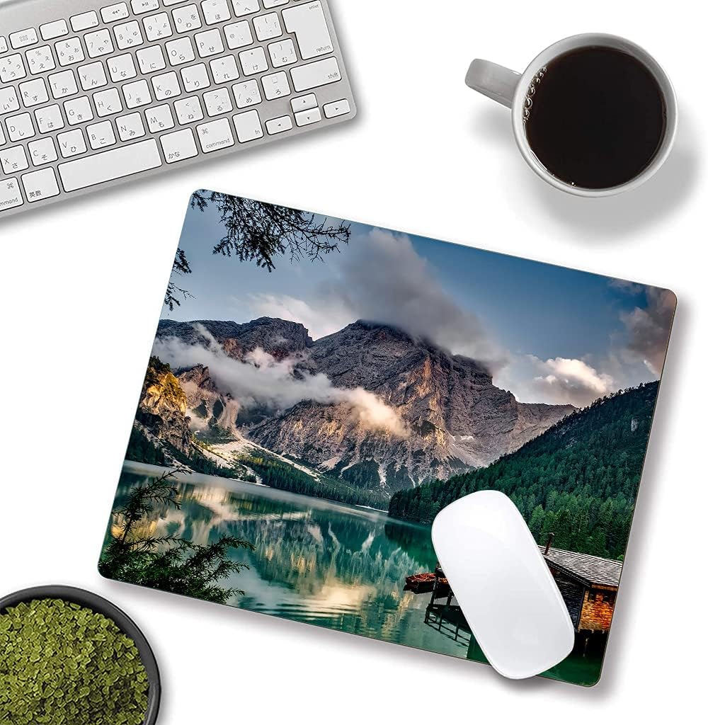 Hokafenle Mouse Pad, Natural Mountains Landscape Mouse Pad, Computer Mouse Mat Square Waterproof Mousepad Non-Slip Rubber Base MousePads for Office Home Laptop