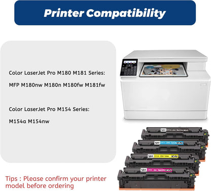 204A Toner Cartridge,Compatible for HP 204 A CF510A CF511A CF512A CF513A for HP Color Laserjet Pro MFP M180nw M180n M154nw M154a MFP M181fw Printer, Black Cyan Yellow Magenta ( 4 Pack )