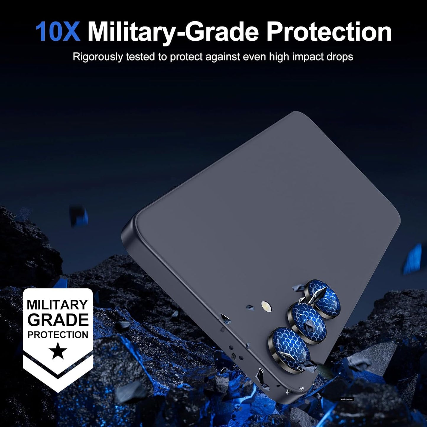 for Samsung Galaxy S25 Plus Camera Lens Protector, Individual Metal Ring Tempered Glass Lens Cover, [Strong Adsorption] Scratch Resistant Ultra-Thin HD Clear Lens Cover, 1 Set-Black Ring