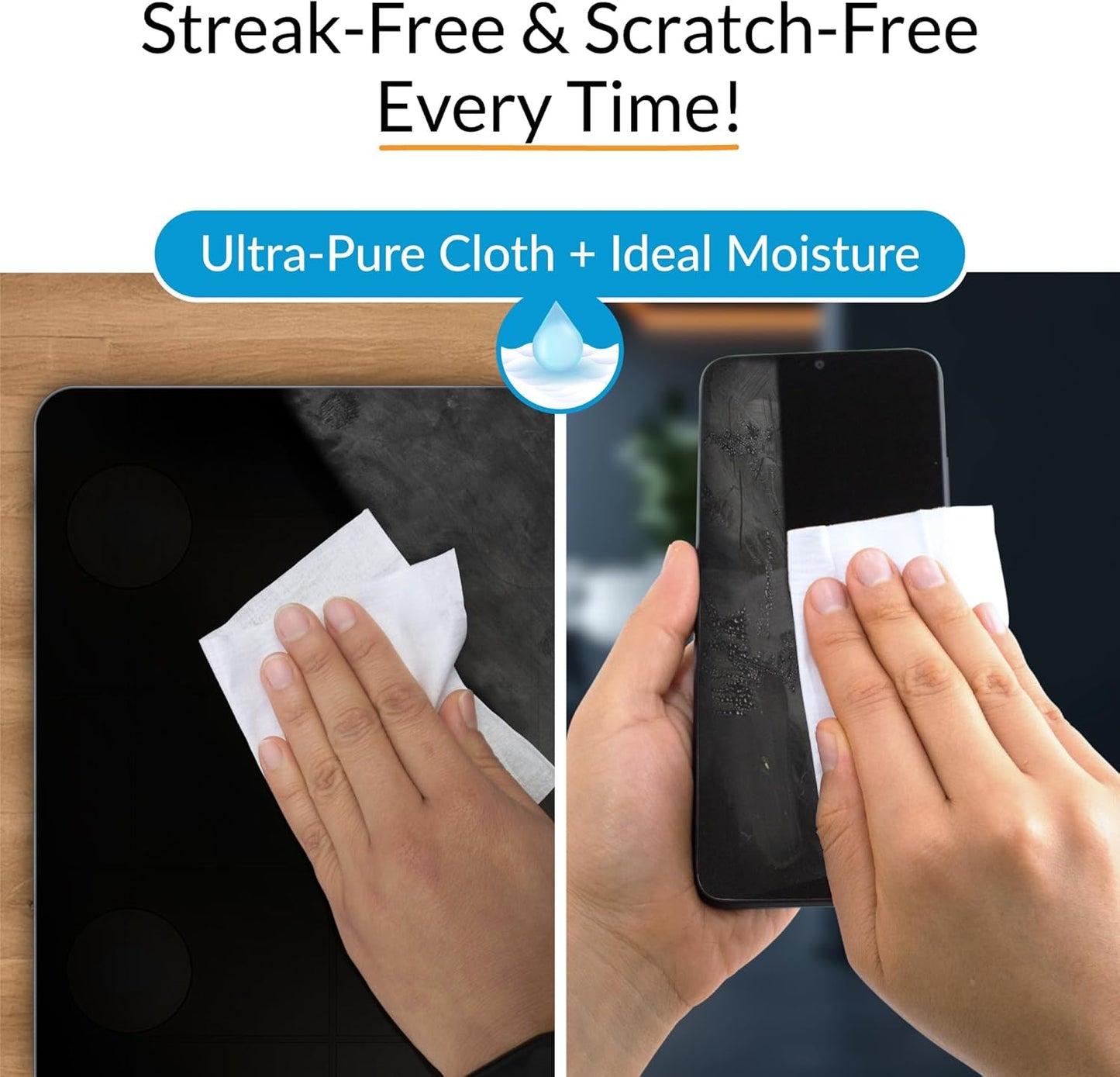 Screen Cleaner Wipes by iCloth – Individually Wrapped – Travel Size – Streak-Free (24 Large Wipes)