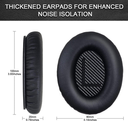 Replacement Ear Pads for Bose QuietComfort 35 35 II 15 25(qc 35 25 15/QC35 ii), Headphone Ear Covers, High Density Memory Cotton, Soft Leather, Adaptive Noise Isolation Headphones Pads Cushions