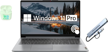Lenovo IdeaPad 15.6” FHD Touchscreen Laptop, 6-Cores Intel Core i3, Windows 11 Pro with Microsoft Office Included, Plusera Earphones (Intel Core i3, 16GB RAM | 1TB Storage)
