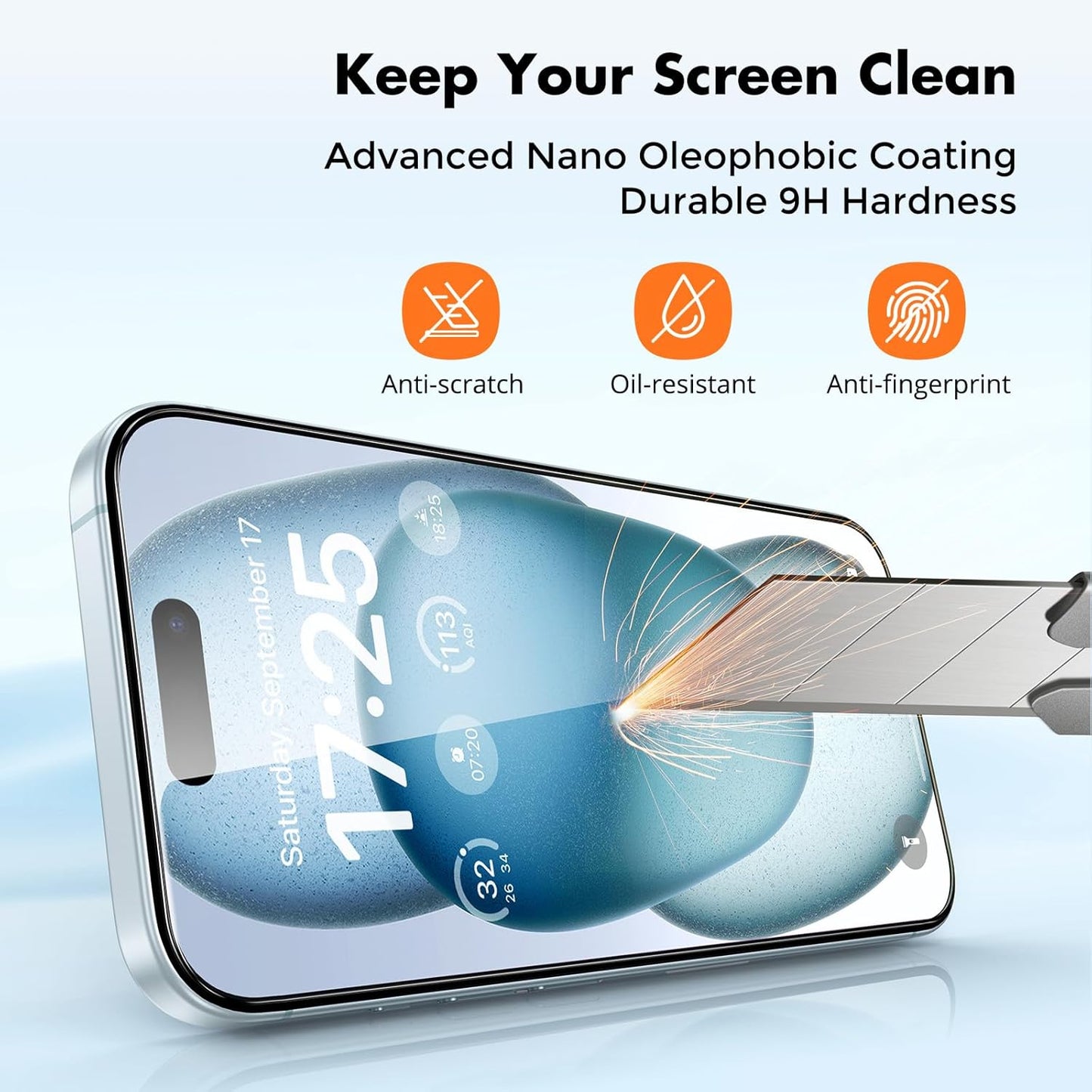 UNBREAKcable 2-Pack Screen Protector for iPhone 15 Plus, Double Shatterproof Tempered Glass [Easy Installation Frame] [9H Hardness] [99.99% HD Clear] [Case Friendly] for iPhone 6.7 inch