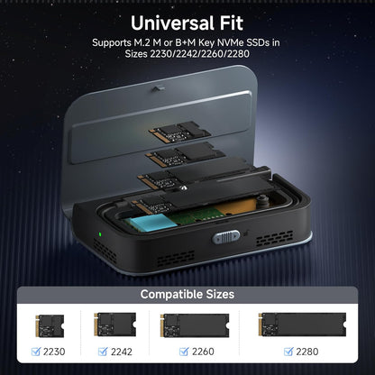Cable Matters 40Gbps Portable USB4 / Thunderbolt 4 SSD Enclosure for M.2 NVMe SSD - Up to Read:3800MB/s, Write:3600MB/s, NVMe Enclosure, Tool-Free, Intelligent Cooling, Thunderbolt 4/5 Compatible