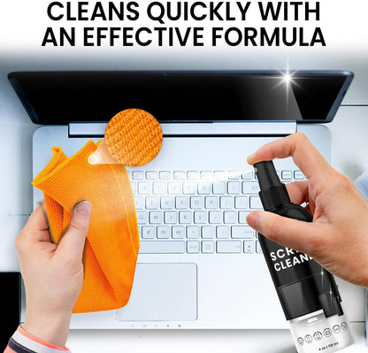 Screen Cleaner Spray - TV Screen Cleaner Spray and Microfiber Cloth kit, Computer Screen Cleaner & Car Screen Cleaner for TV, Monitor, Laptop, MacBook, iPad, iPhone and Electronic Devices - 2 Pack