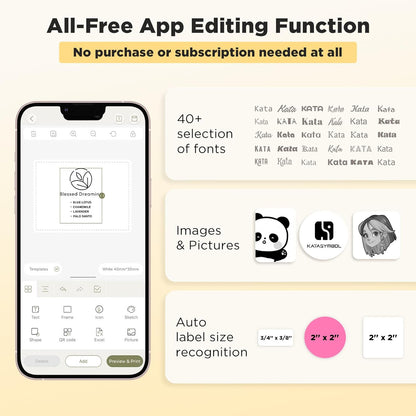 SUPVAN T50M Pro Bluetooth Label Maker Machine with 4 Tapes, Wide Waterproof Label, Versatile App with 40 Fonts and 650+ Icons, Inkless Labeler for Home, Kitchen, School, Office Organization, Black