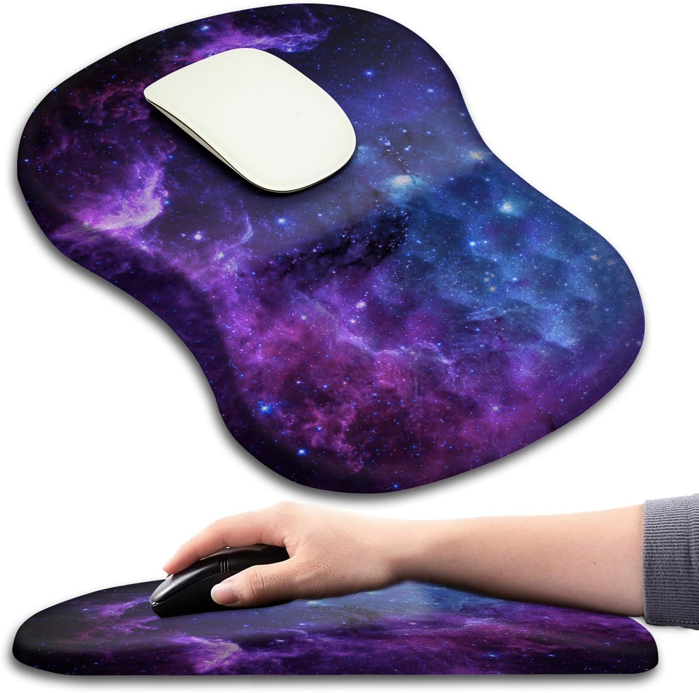 Mouse Pad Wrist Support, Ergonomic Mouse Pad with Massage Dot, Comfortable Computer Mouse Pad for Laptop, Wrist Rest Pain Relief Mousepad with Non-Slip PU Base for Office & Home, 12 x 8 in