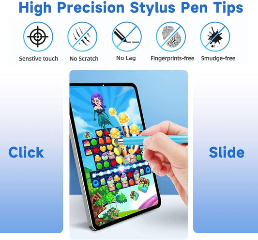 Mesh Fiber Tips (10 Pack) GUUGEI Stylus Pen Replacement Tips Suitable for capacitive Touch Screen,High Sensitivity, Soft, no Scratch Screen Pen tip
