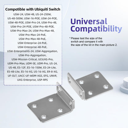 Rack Mount Kit for Ubiquiti Switch, 1U Rack Ears for Ubiquiti 16/24/48 Series Switches