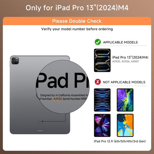 Transparent Case with Keyboard for 2024 iPad Pro 13 inch (M4), iPad Pro 13,7-Color Backlit,Magic Wireless Keyboard, 360°Rotating,Multi-Touch trackpad,Pencil Holder,with Shortcuts,White