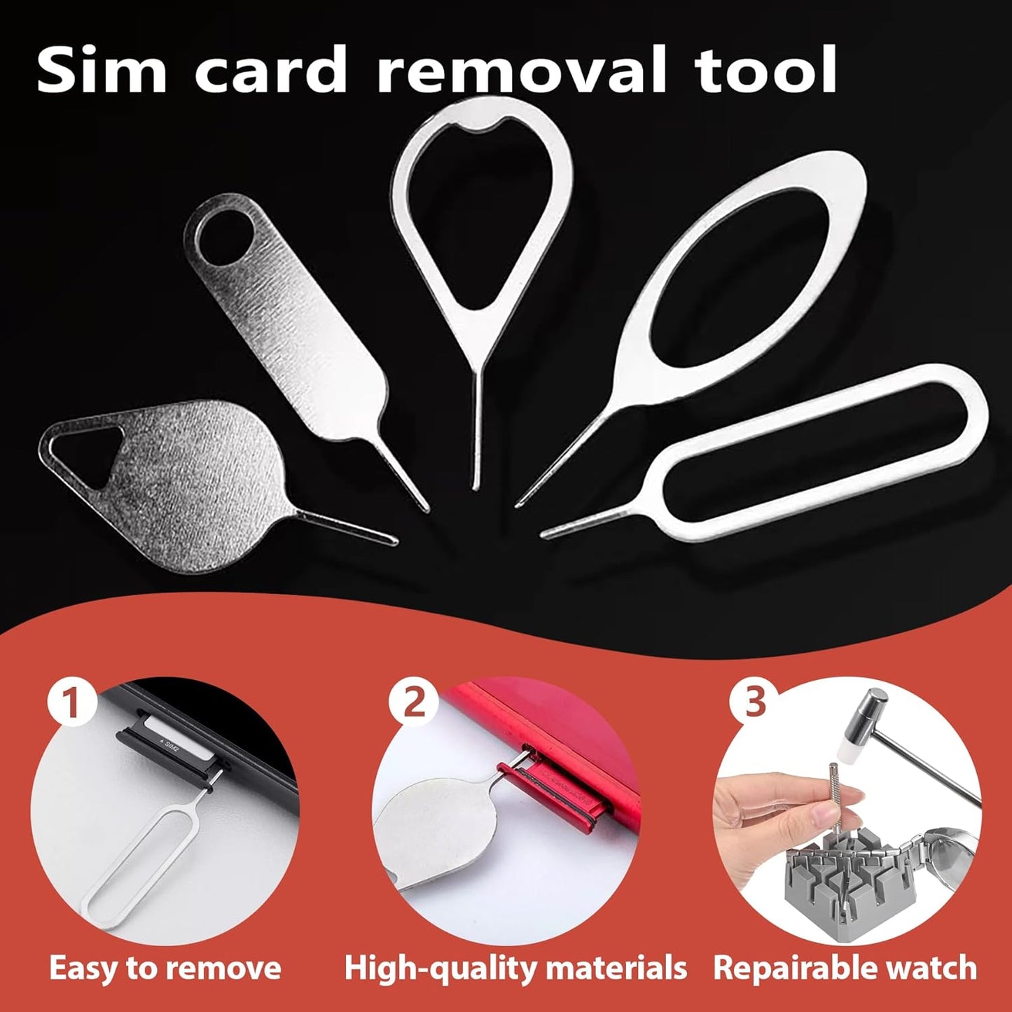 SIM Card Tool Kit with Eject Pins 16 Pcs Tray Openers Needle Ejector for All iPhone iPad Samsung Galaxy Smartphones & Smart Watch Link Remover Tnkcter