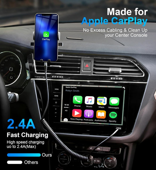 iPhone Charger Cable for Car [3FT+6FT], Coiled Lightning Cable [Apple MFi Certified] 2 Pack Lightning Cord Compatible with iPhone14 13/12/11 Pro Max/XS MAX/XR/XS/X/8/7/Plus/6S iPad/iPod-Black