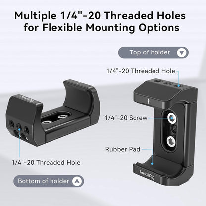 SmallRig Aluminum Power Bank Holder, Powerbank Mount Clamp Compatible with Width Range: 53 mm–84 mm (2.1–3.3 inches) and Thickness Range: 0 mm–18 mm (0–0.7 inch) Power Banks - BUB2336