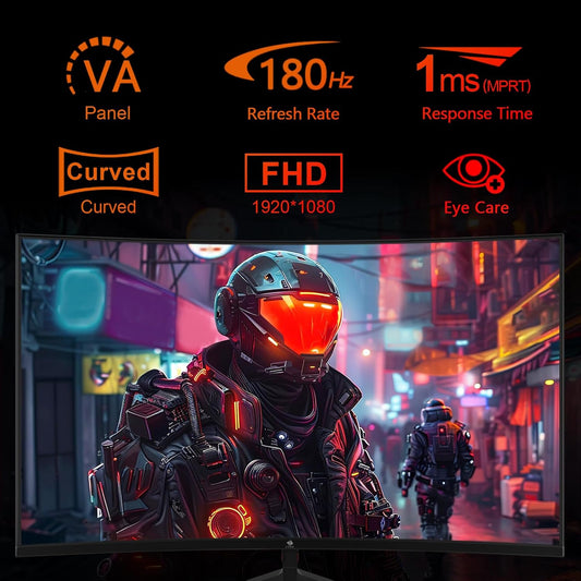 Z-Edge UG24 24-inch Curved Gaming Monitor 180Hz Refresh Rate, 1ms MPRT, FHD 1080 Gaming Monitor, R1650 Curved
