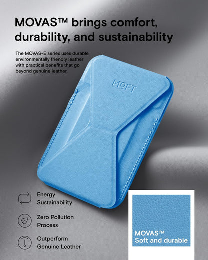 MOFT Magnetic Wallet Stand Compatible with iPhone 16/15/14/13/12 Series, Angle Adjustment & Magsafe Compatible MOVAS Phone Stand,Faded Jeans