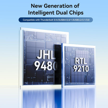 ANYOYO 80Gbps M.2 NVMe SSD Enclosure with Cooling Fan, Aluminium Alloy Enclosure Compatible with Thunderbolt 5/4/3/USB4, Support M/B+M Key SSD, Tool-Free Installation (TB502PRO)