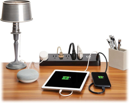 Eaton Tripp Lite series Desk Clamp Power Strip Surge Protector, 6-Outlets, 2x 30W USB-C Charging Ports, 900 Joules, 10ft Braided Flat Extension Cord, Lifetime Manufacturer's Warranty (TLP610U30CLAMPB)