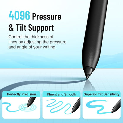 Magnetic Stylus Pen for Remarkable 2 Pen with Eraser, Digital Replacement Pen for Remarkable 2 Stylus Alternative Marker Plus, 4096 Pressure Sensitivity, Palm Rejection, Tilt Support with 5 Pen Tips
