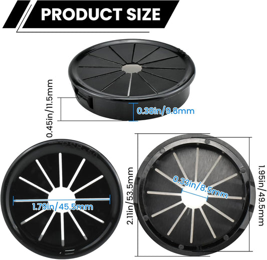 2 Inch Cable Grommets Petal-Shaped Buckle Type Wire Hole Cover for Cord Management and Protection of Cabinet (49.5mm, 5PCS)