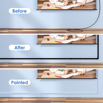 Yecaye Black Cord Hider, One-Cord Channel Cord Cover on Wall, Cable Management Kit, Wire Covers for Cords, Cable Raceway, W0.59in H0.4in, Black