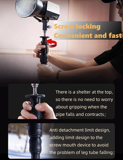 IFOOTAGE Cobra RB-A400,79" Round Base Monopod,Aluminum Photography Light Stand Flat Base for DSLR Camera, Light,Payload 22LBS