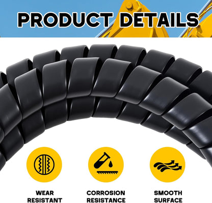 Spiral Wrap Cable Protector, Safe 2.0" Od x 20' Pre Cut Lengths Hydraulic Hose Protector Wrap to Avoid Wear and Extend Life for Hydraulic Pneumatic Hoses