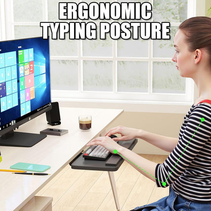 yeshine Under Desk Keyboard Tray Slide Out, Height Adjustable Computer Keyboard & Mouse Platform Tray, 360° Swivel & 30° Tilt Up and Down, Ergonomic Keyboard Tray Under Desk Slide, Black, 25"W x 9.8"D