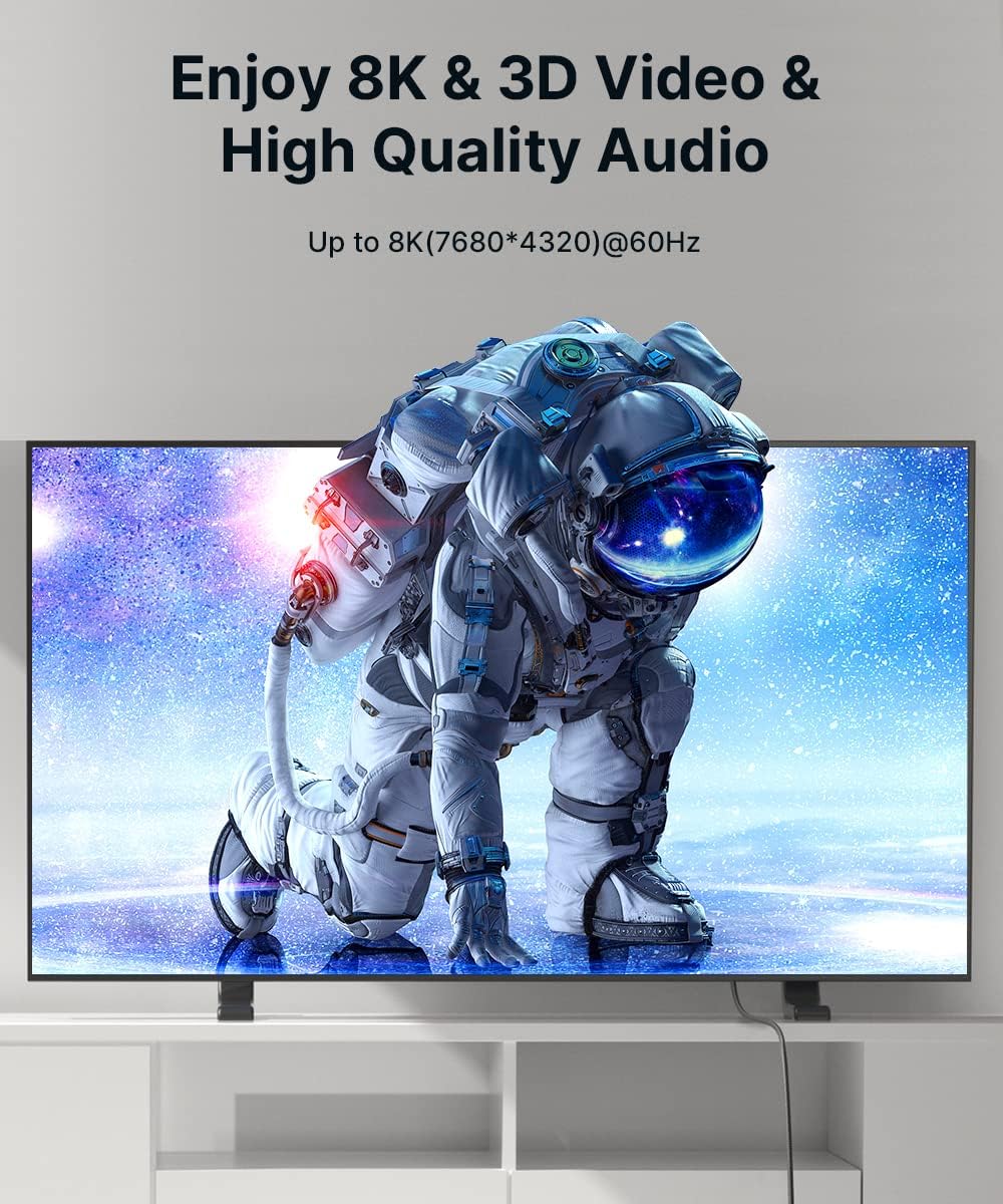 JSAUX Fiber Optic 8K HDMI Long Cable 50 ft 2.1 48Gbps Ultra High Speed HDMI Braided Cord, 4K@120Hz 144Hz, 8K@60Hz, HDCP 2.2 & 2.3, HDR 10, eARC Compatible with Laptop Monitor UHD TV PS5 PS4-Red