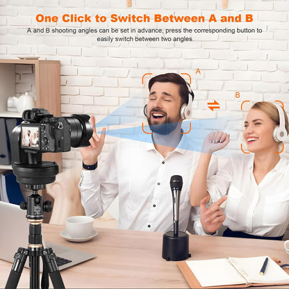 Soonpho M2 Motorized Rotating Panoramic Tripod Head, Remote Control Pan Tilt Head with Remote Control and Mobile Phone Clip for DSLR Cameras, Camcorders, Smartphones, Tripod,