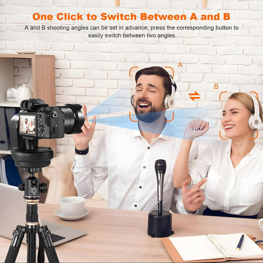 Soonpho M2 Motorized Rotating Panoramic Tripod Head, Remote Control Pan Tilt Head with Remote Control and Mobile Phone Clip for DSLR Cameras, Camcorders, Smartphones, Tripod,