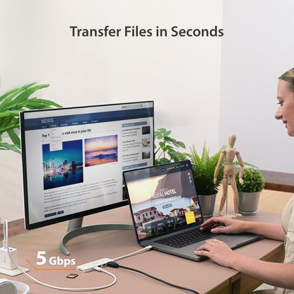 j5create USB-C Multi-Port Hub with Power Delivery with 4K HDMI/2 USB-A 5Gbps/PD 100W Charging SD&Micro SD/3.5mm Audio | for MacBook Pro&Air/iPad Pro/iMac/Surface/XPS/Thinkpad/Galaxy/and More(JCD373EW)