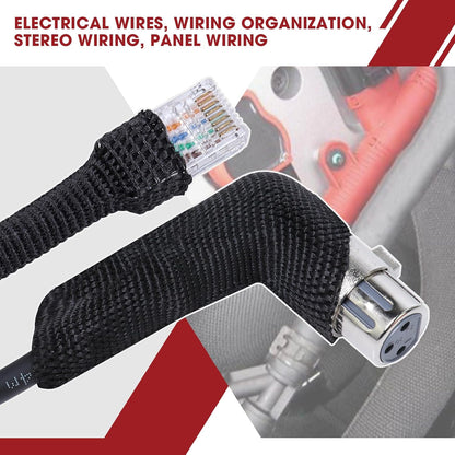 Heat Shrink Wire Loom 2:1 Shrinkable Braided Cable Sleeve 1/2 Inch ID-46ft Abrasion Protection Flexibility Fabric Wiring Harness Cover Sheath