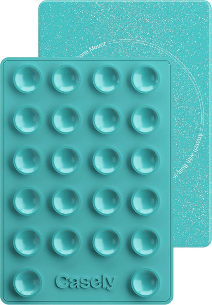 Casely Grippy Aquamarine MagSafe Compatible Cell Phone Mount Silicone Suction Cup Sticky Phone Holder and Stand