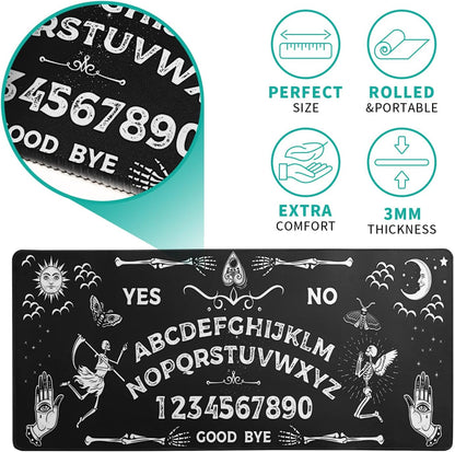 Mysterious Spirit Goth Gaming Mouse Pad 31.5x11.8 Inch Large Desk Mat Black Extended Pads Big Mousepad Non-Slip Rubber Base Keyboard Mat with Stitched Edges for Gaming Laptop Computer PC Desktop