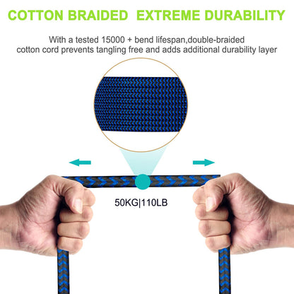 3.5mm Male to Female Extension Stereo Audio Extension Cable 25FT, Cotton-Braided Audio Extension Cable, Stereo Jack Cord for Phones, Headphones, Speakers, Tablets, PCs and More