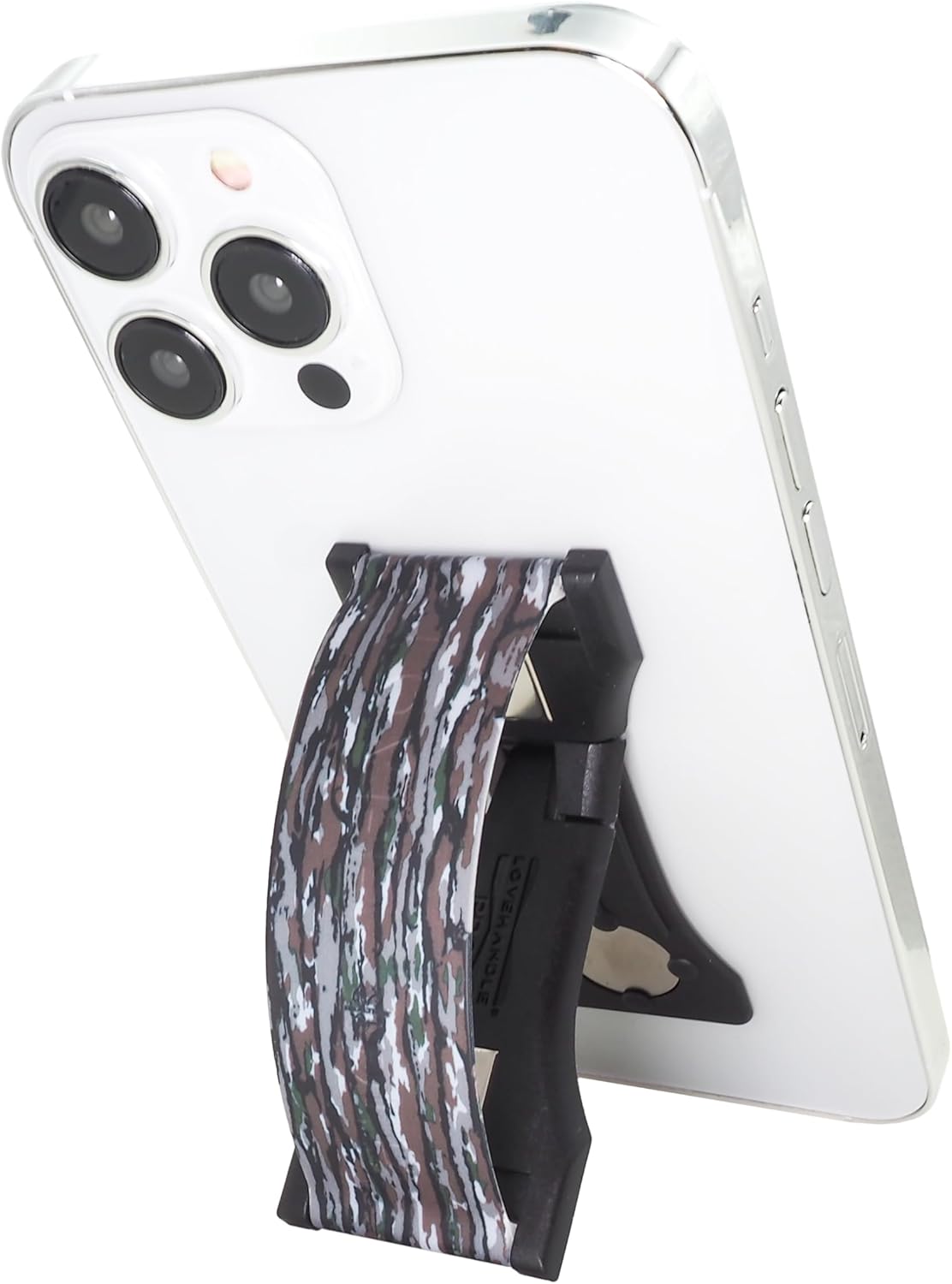 LOVEHANDLE PRO Premium Phone Grip - Silicone Phone Strap - Magnetic Phone Mount and Kickstand for Smartphone and Tablet - Realtree Original Camo Silicone