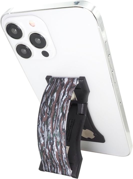 LOVEHANDLE PRO Premium Phone Grip - Silicone Phone Strap - Magnetic Phone Mount and Kickstand for Smartphone and Tablet - Realtree Original Camo Silicone