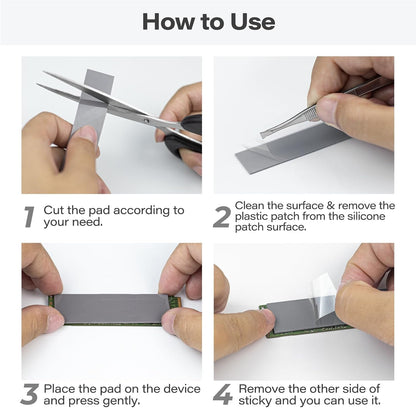 Aairhut 20 Pieces 120 x 20 x 1 mm Thermal Pads, 9 W/m.K Conductive Silicone Pad for M.2 SSD GPU Heatsink LED PS4 PS5 & More - Gray