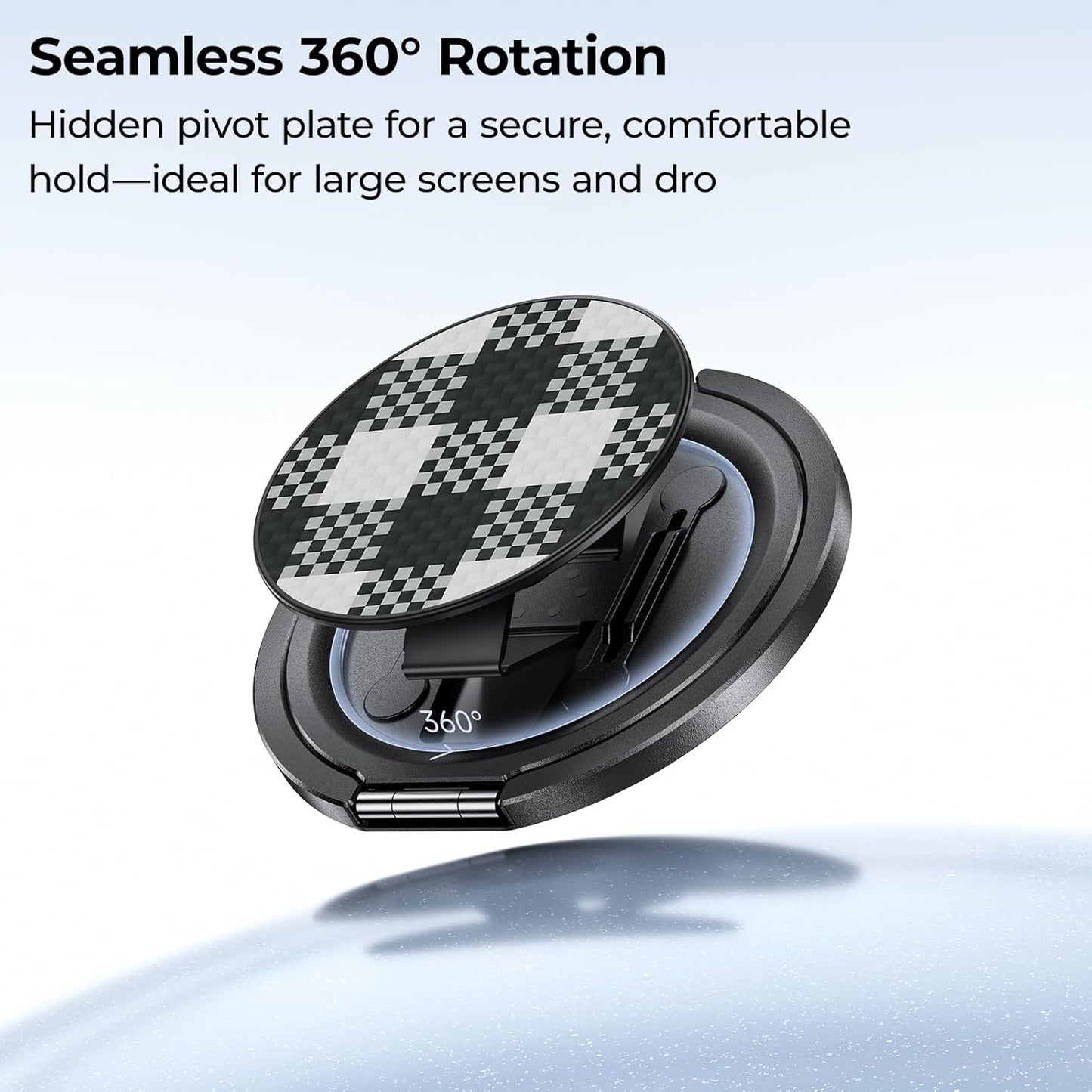 BENKS ArmorPop Magnetic Phone Grip & Stand for MagSafe, 360° Rotation Adjustable Phone Ring Holder for iPhone 17/16/15/14/13/12 Series, Durable Kevlar Design