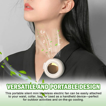 Portable Silent Mini Bladeless Fan Clip on, Portable Silent Mini Bladeless Electric Fan, For Outdoor & Travel & Office, Travel Accessories, Gift, Adjustable 3-Speed (Type-c, White)