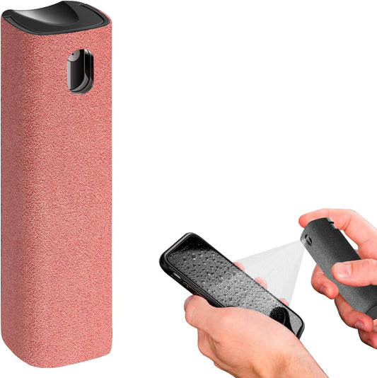 Mini Screen Cleaner Finger Proof Spray for Smartphones, iPads, MacBooks, Laptops, Car Screens, Touchscreens 3 in1 Mist Cleaner, Microfiber Cloth and Protective Cover (Rose)