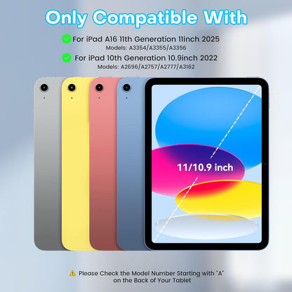 YBING Keyboard Case for iPad 10th Gen 10.9 inch(2022) & 11th Gen(A16, 2025), 360 Rotation Magnetic Cover with 7-Color Backlit Wireless Detachable Keypad with Pencil Holder for iPad 11th/10 Gen (Blue)