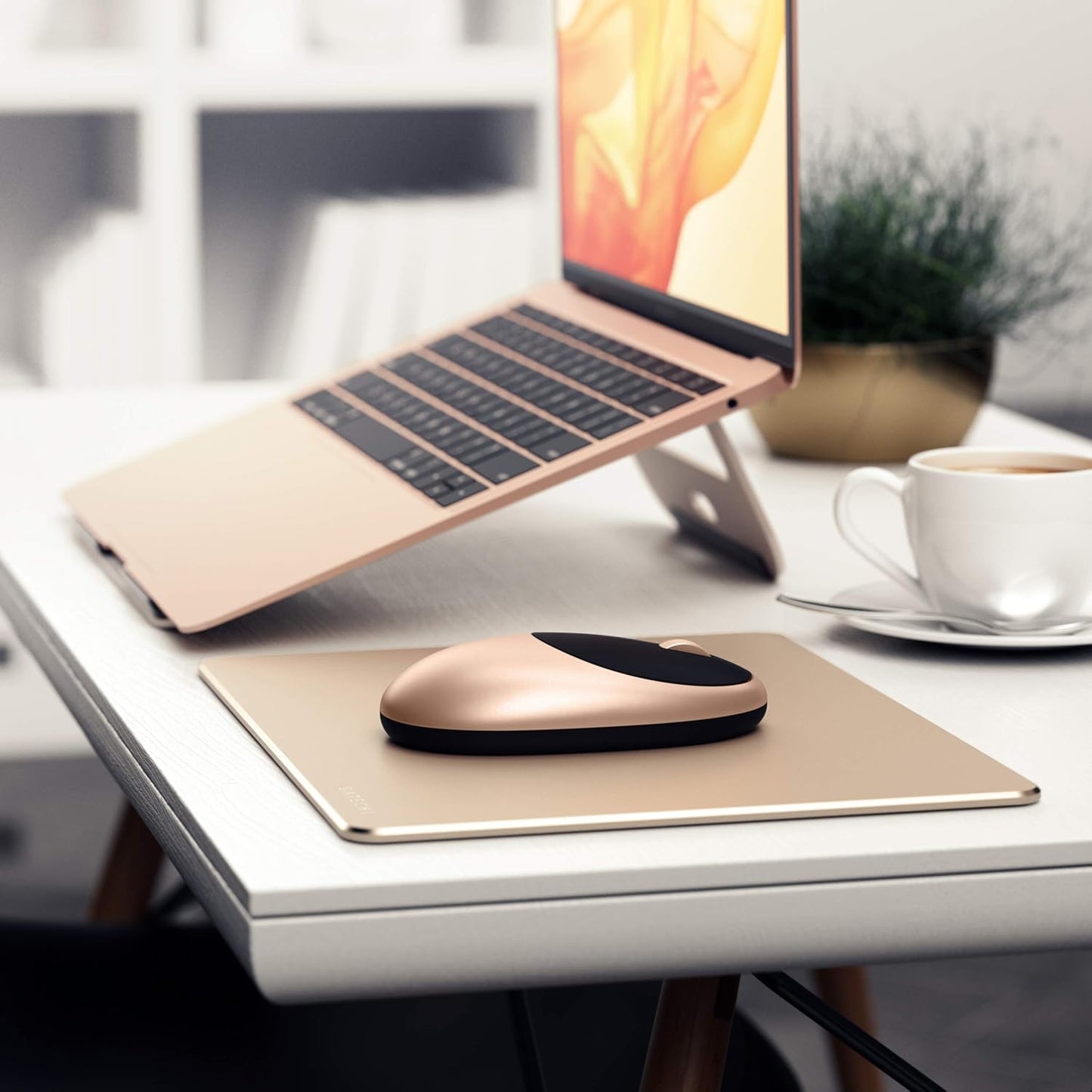 Satechi M1 Wireless Bluetooth Mouse, USB-C Rechargeable, Compact & Portable, for Mac/Windows, Compatible with M4/M3/M2 MacBook, Pro, Air/iMac/iPad Pro, iPhone 16/15/14 & More - Gold